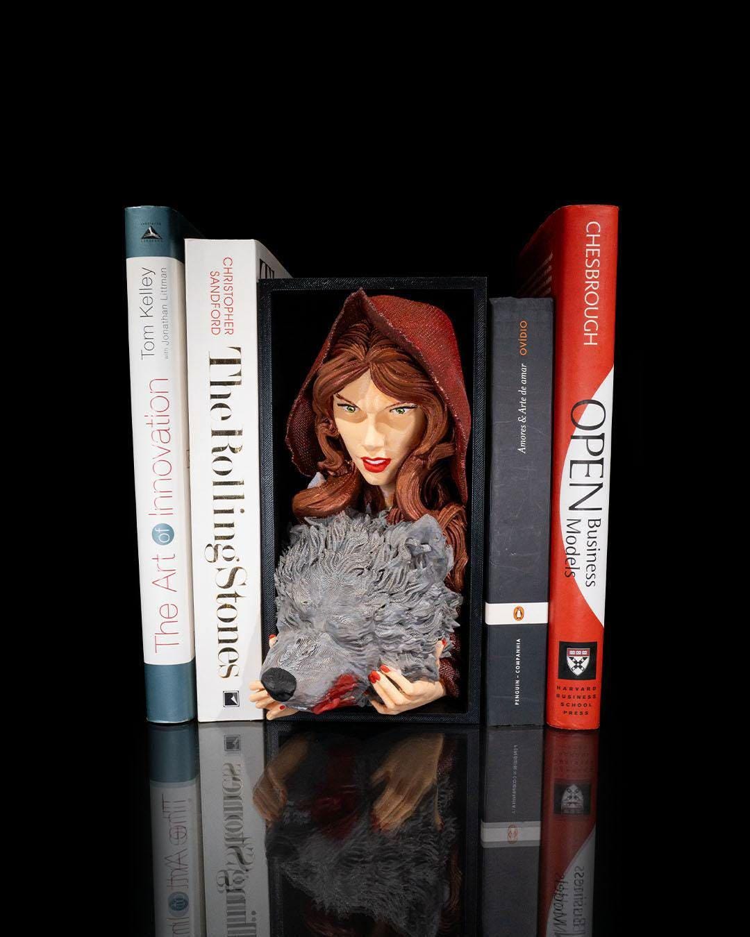 Big Bad Wolf Bookend – Fairy Tale 3D Printed Shelf Decor