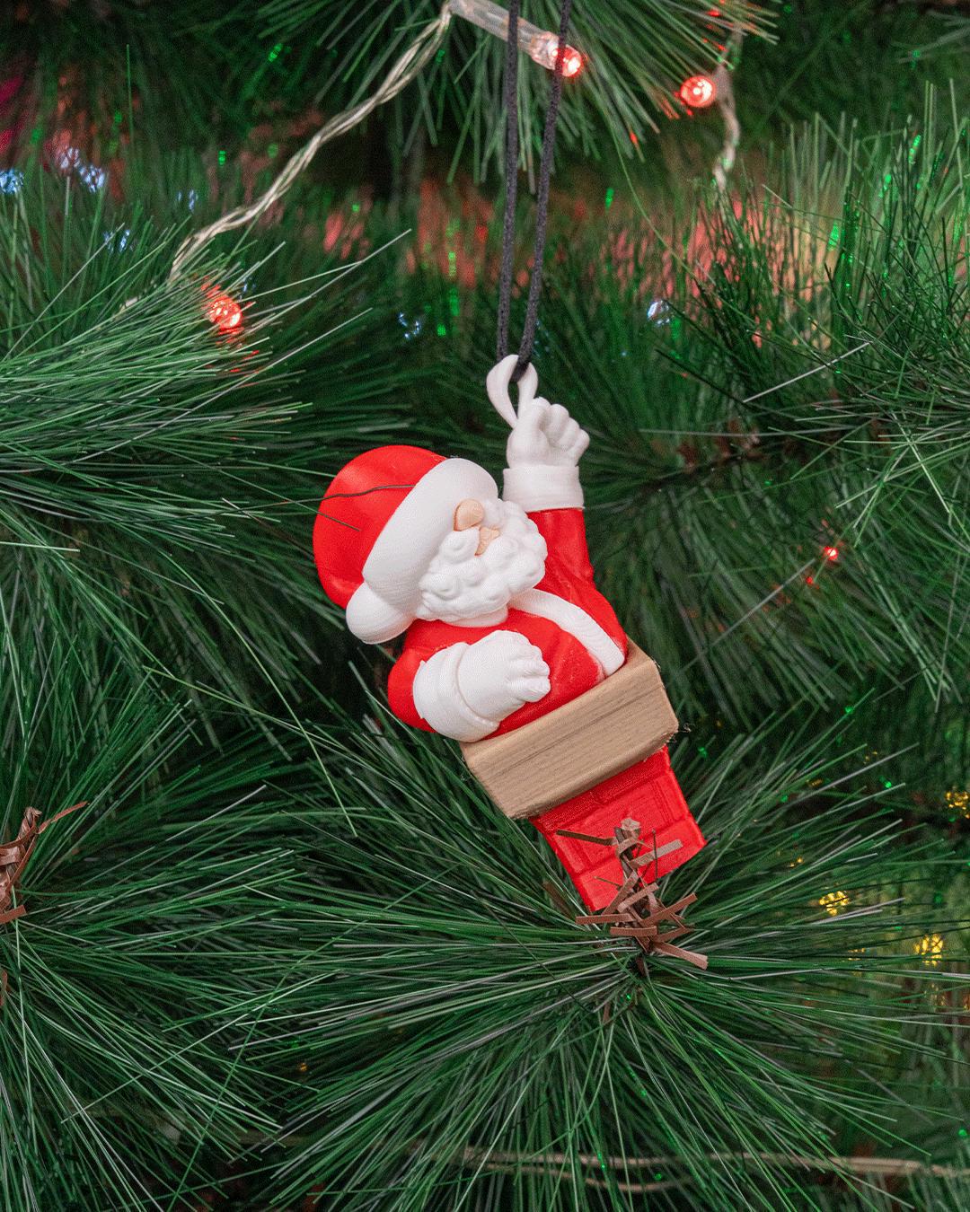 Funny Stuck Santa Figurine – Christmas Chimney Decoration