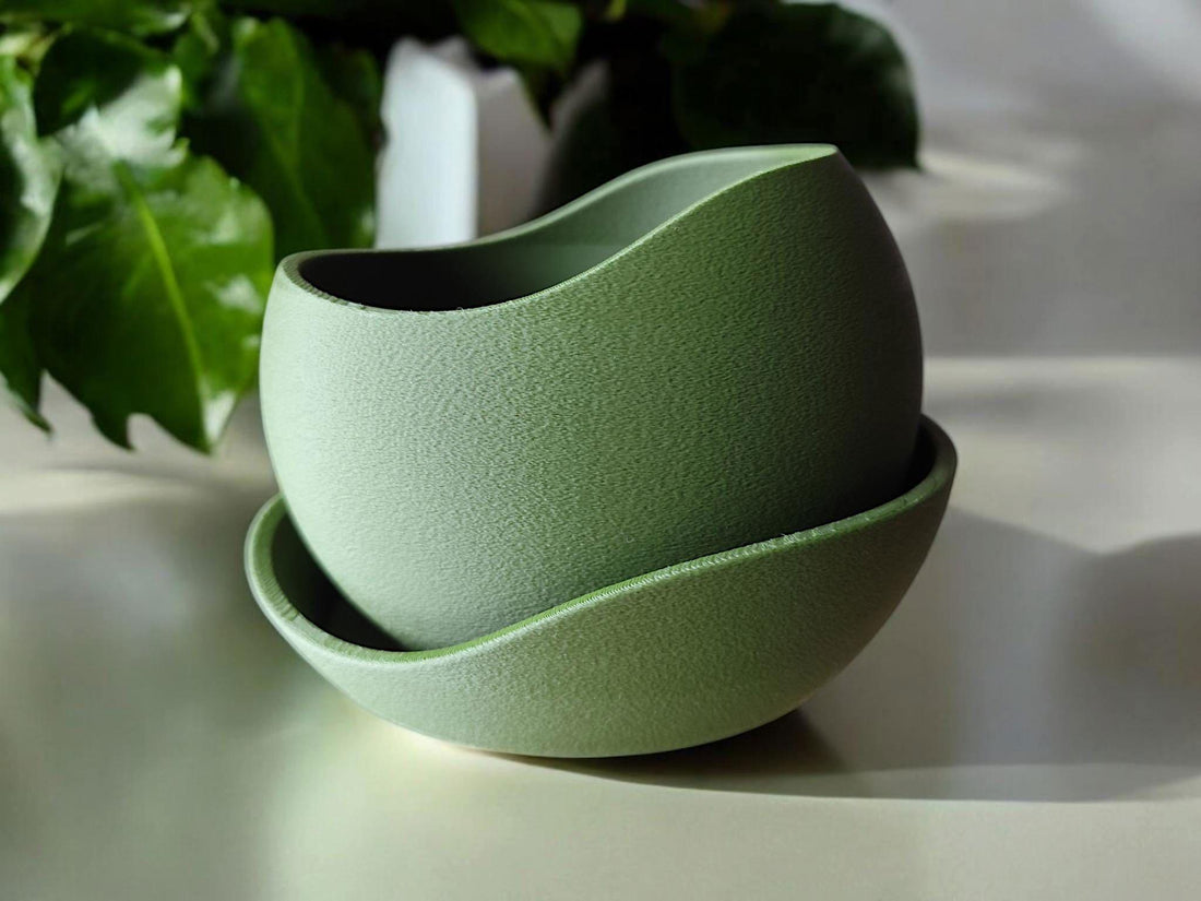 Shark Skin Texture Planter with Saucer Modern Fuzzy Surface Plant Pot