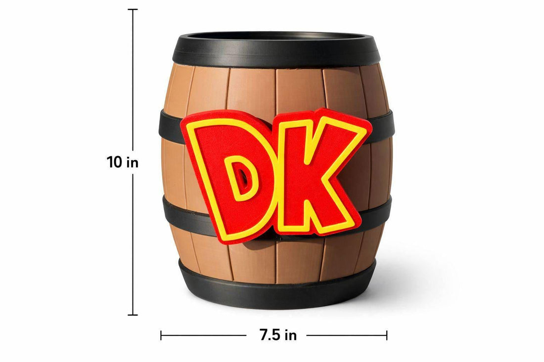 Donkey Kong Barrel | Retro Game Room Decor | 3D Printed DK Collectible