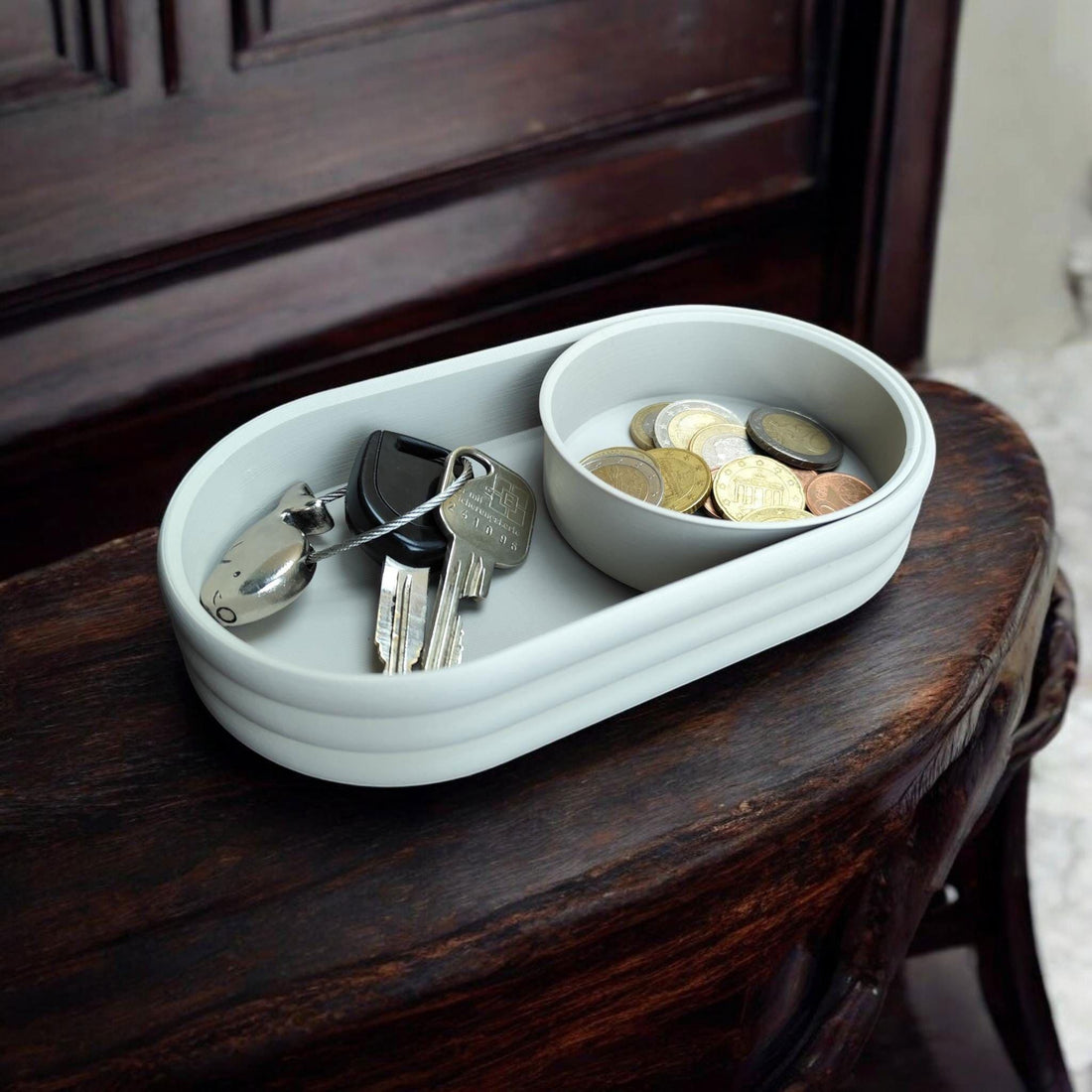 Handmade Modern Desk Organizer | Two-Compartment Eco-Friendly Tray