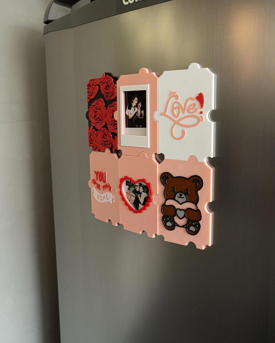 Valentine's Puzzle Photo Frame | Magnetic Modular Wall Display
