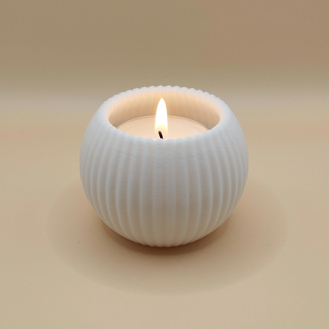 Minimalist Ribbed Tealight Holder Set | Soft Smooth Decorative Candle Cups | Cozy Home Accent