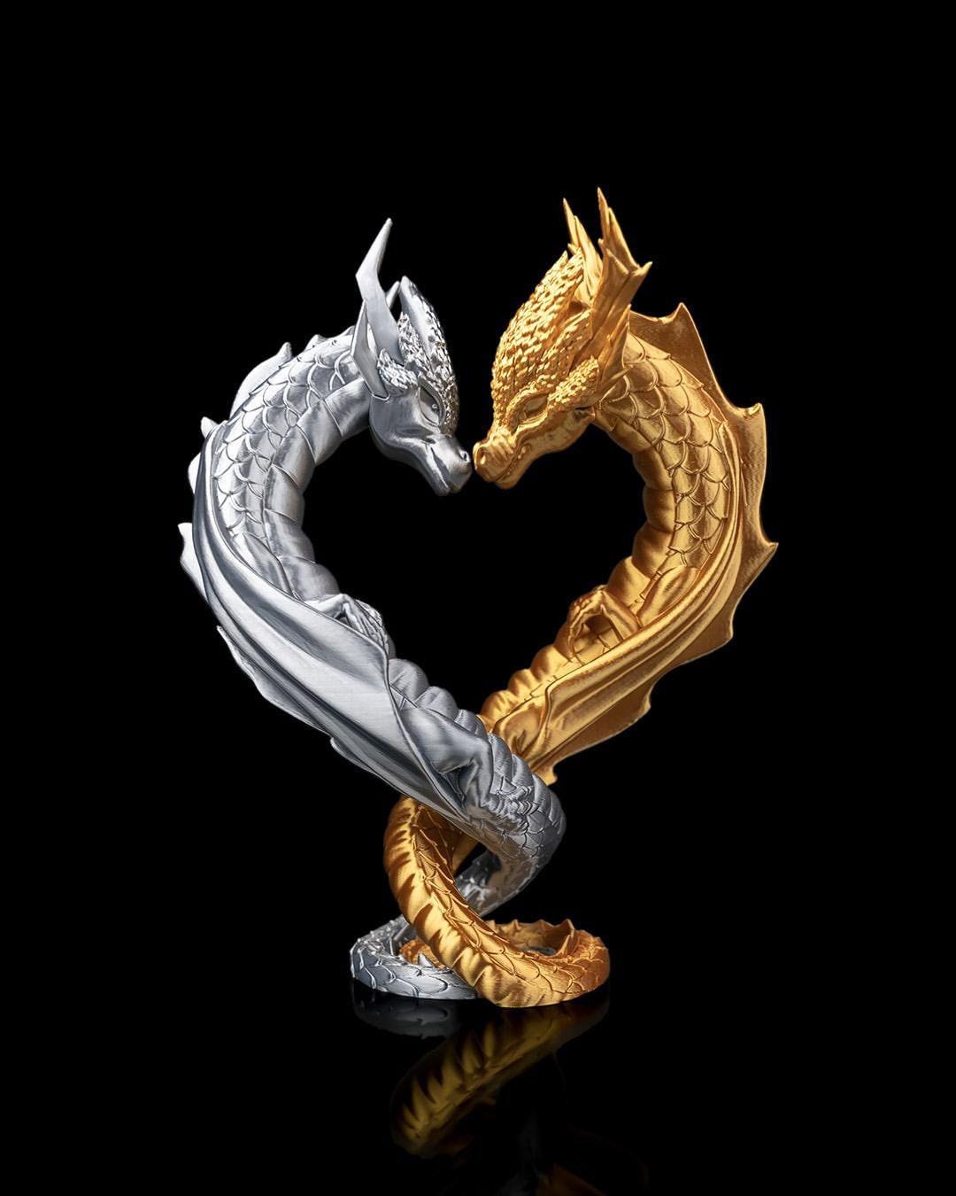 Dragon Love Statue | Eternal Romance Sculpture, Valentine's Decor