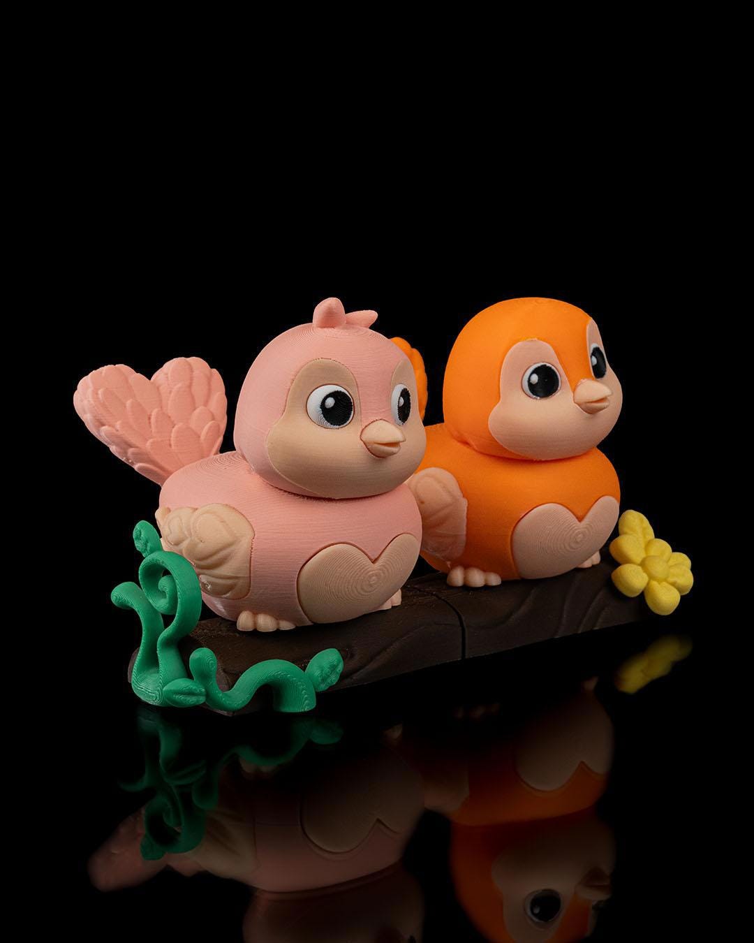 Hand-Painted Lovebirds Figurine – 3D Printed PLA Couple