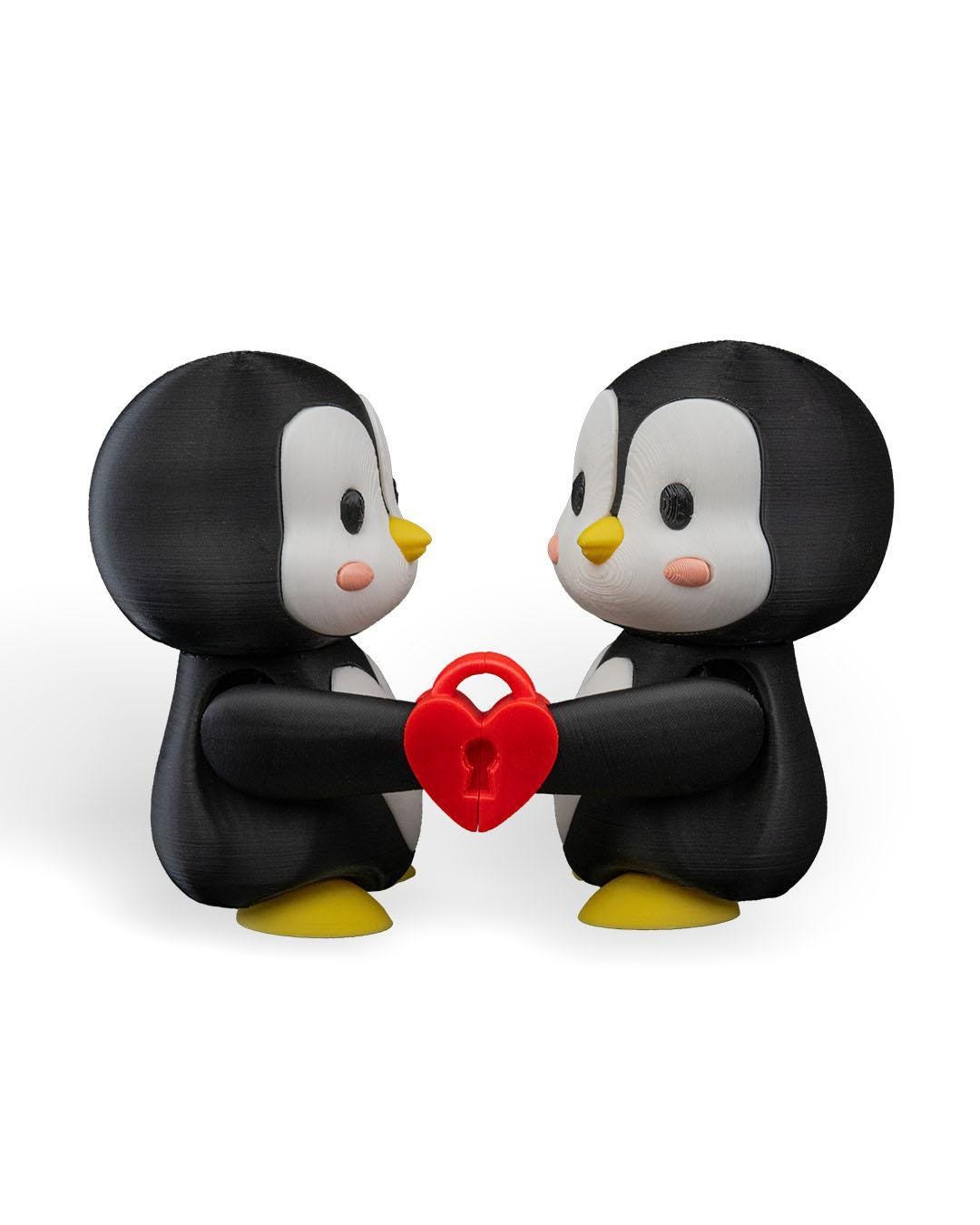 3D Printed Penguin Couple – Valentine's Day Gift, Anniversary Decor