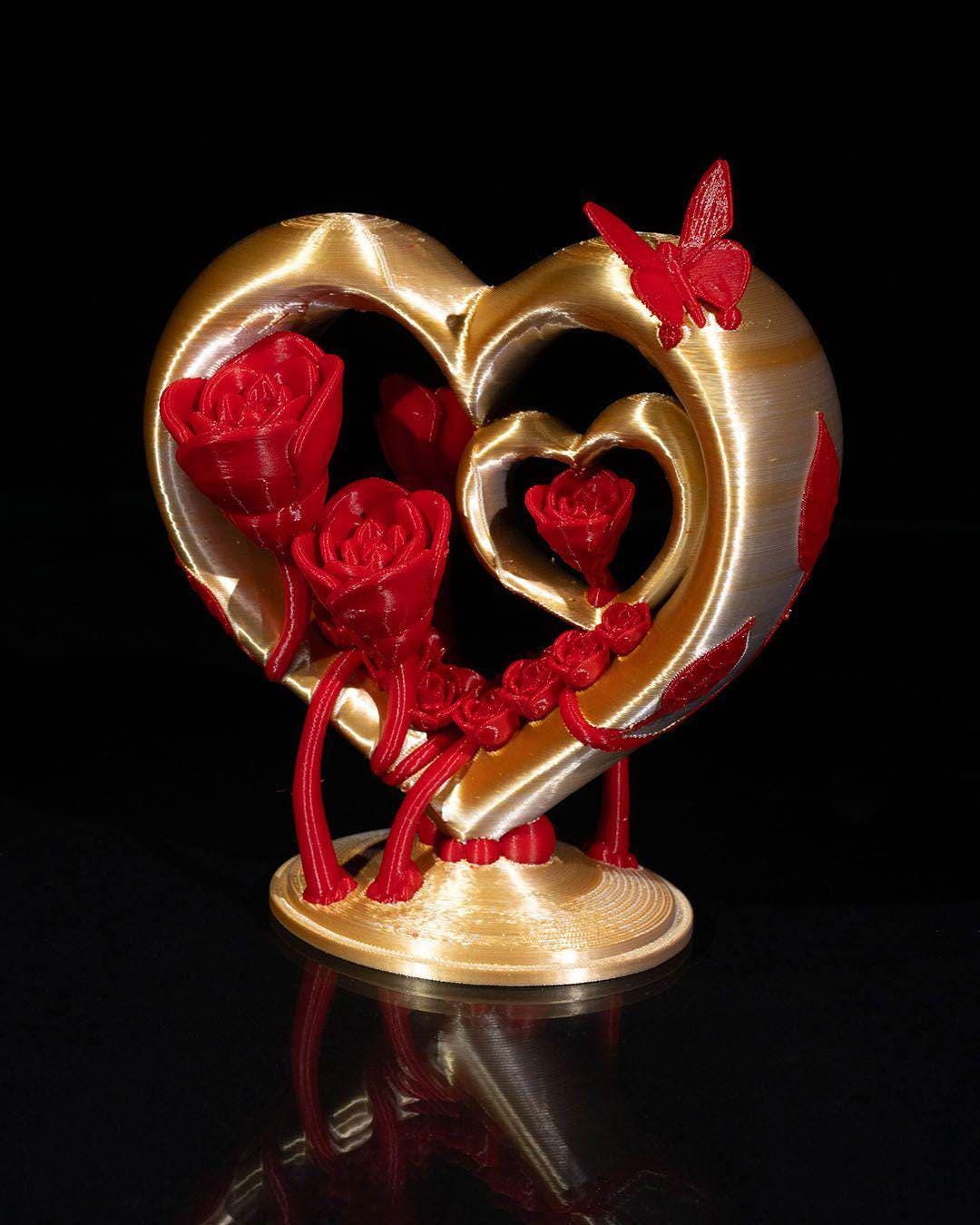 Romantic Heart and Roses Decorative Gift | Handmade Eco Friendly Home Decor Piece