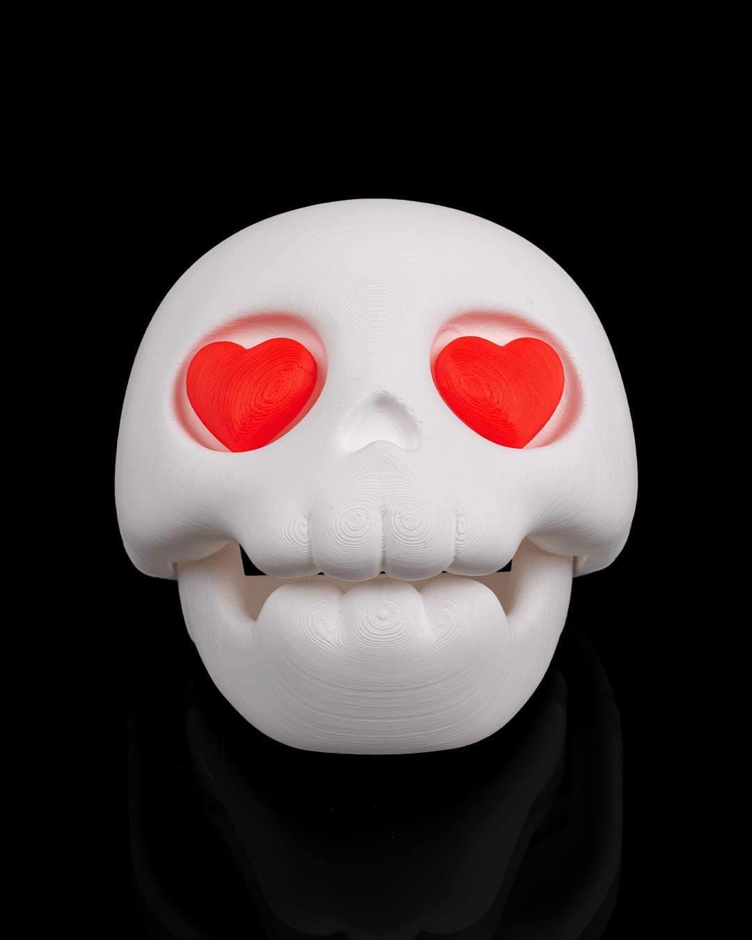 Heart Eyes Skull Candy Holder Romantic Decor