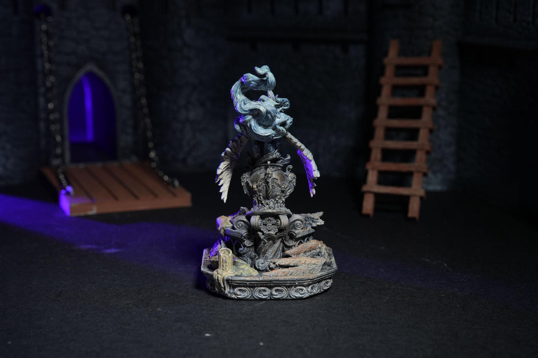 Guardian Angel Cat Figurine Spectral Winged Cat Fantasy Decor Handmade Mythical Creature Display