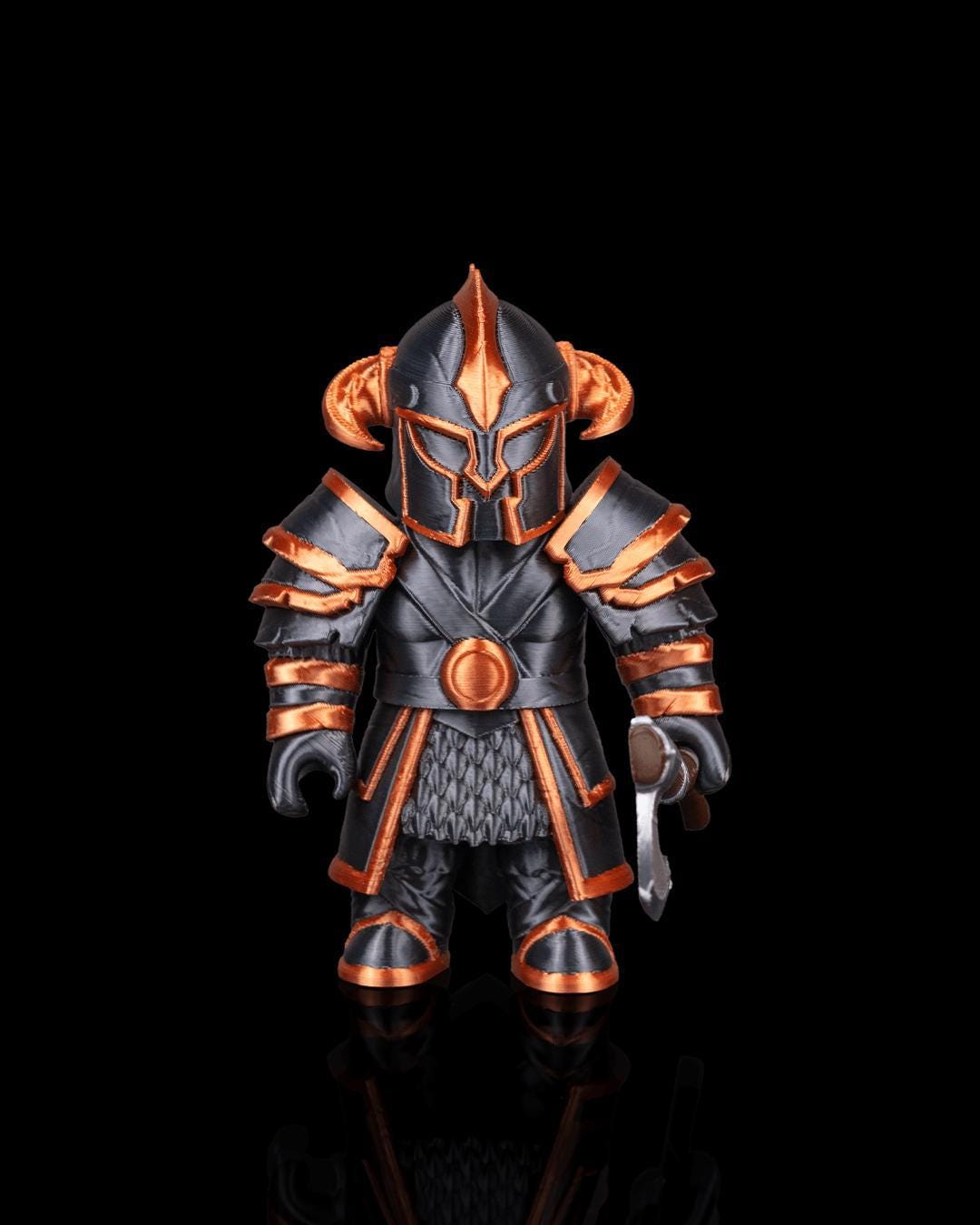 Multicolor 3D Printed Viking Warrior Figurine – Nordic Barbarian Mini Statue, Desk Decor