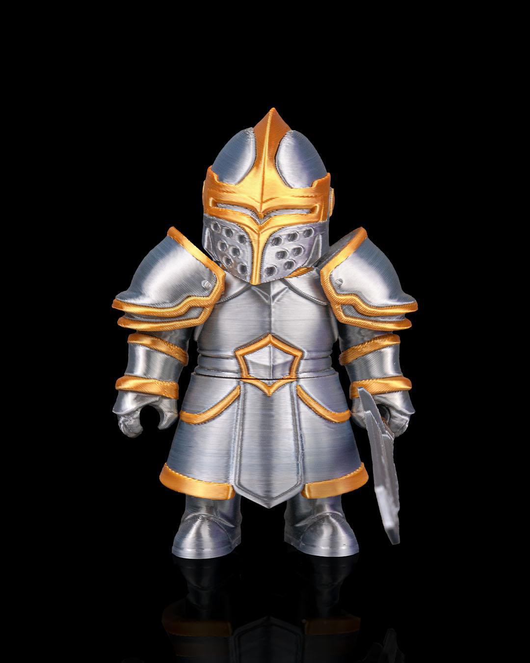 Stormwolf Knight Figurine – Multicolor 3D Printed Wolf Warrior Statue – Fantasy Desk Decor RPG Gift