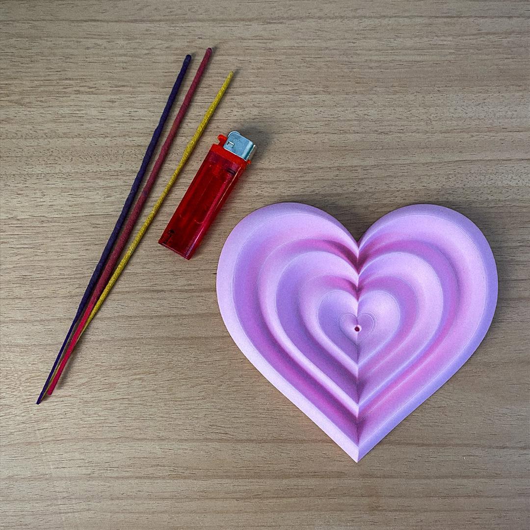 Heart Incense Holder – Minimal Valentine Gift, Modern Romantic Home Decor