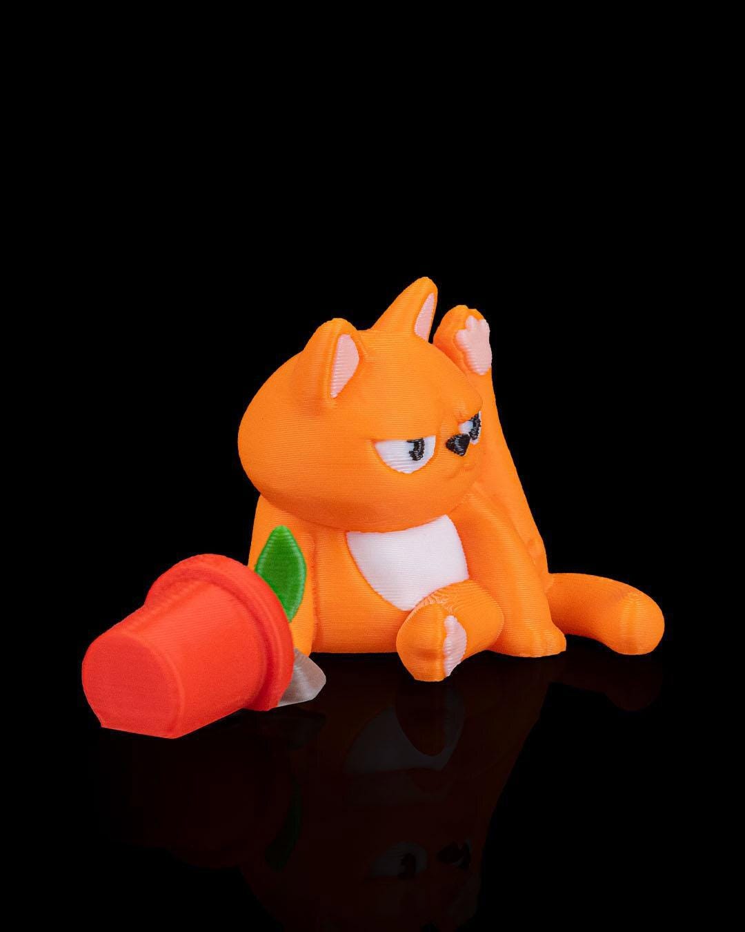 Funny Cat Plant Figurine Not My Purr Blem PLA Cat Decor Handmade Desk Statue Made to Order Eco Friendly Gift