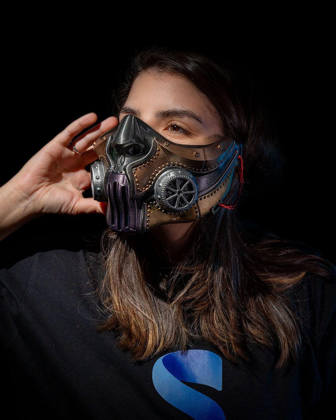 Steampunk Mask PLA Cosplay Mask Futuristic Costume Accessory Handmade Wearable Decor