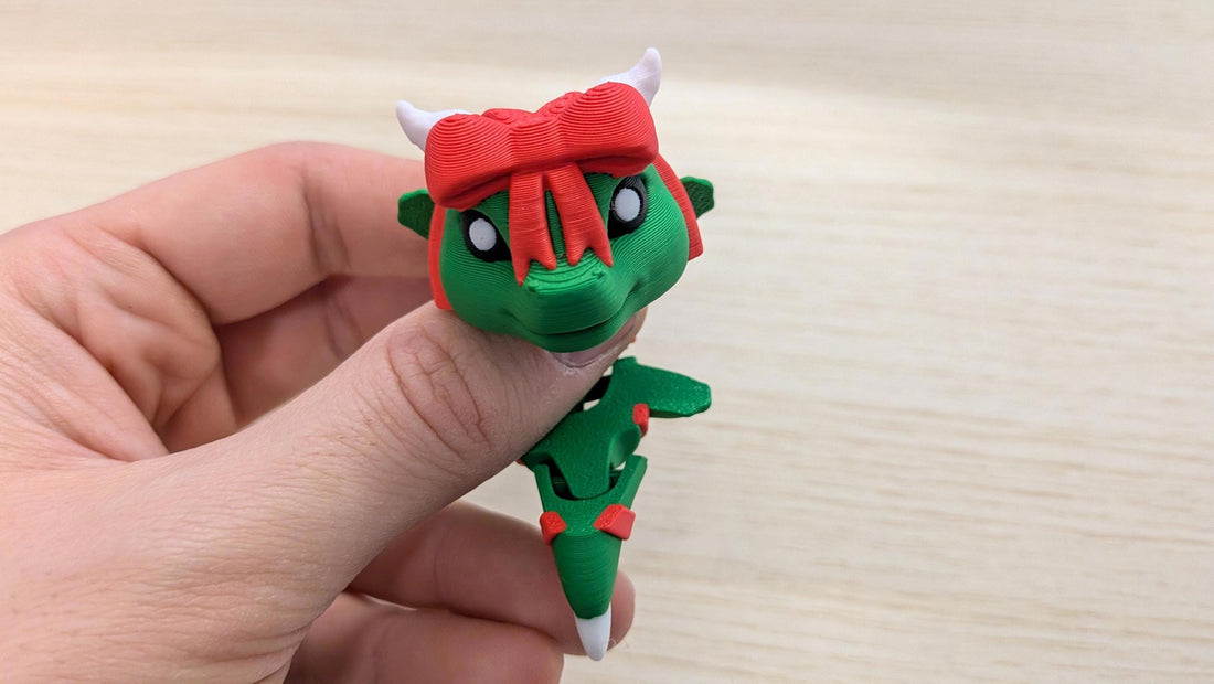 Gift Dragon – Articulated Flexi Dragon with Ribbon, Christmas Fantasy Decor