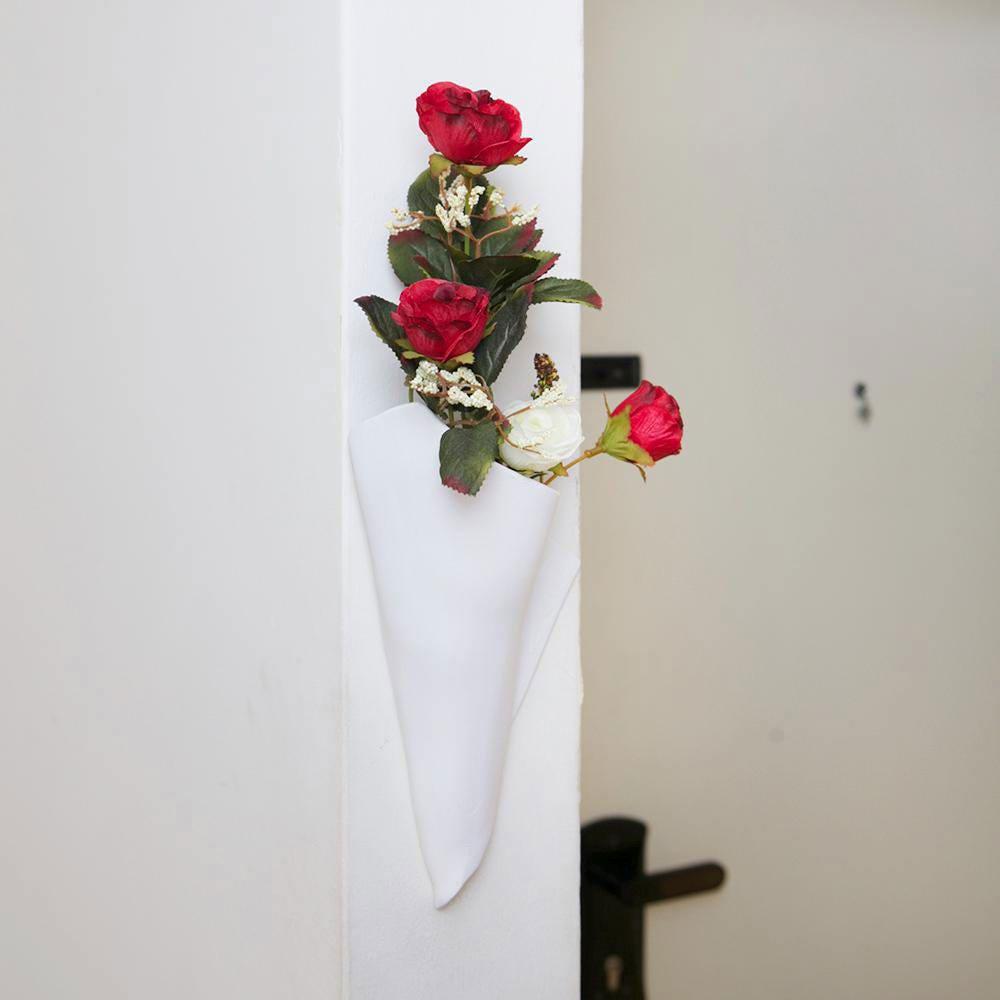 Torca Wall Mounted Vase Vertical Floral Holder Modern Home Wall Decor