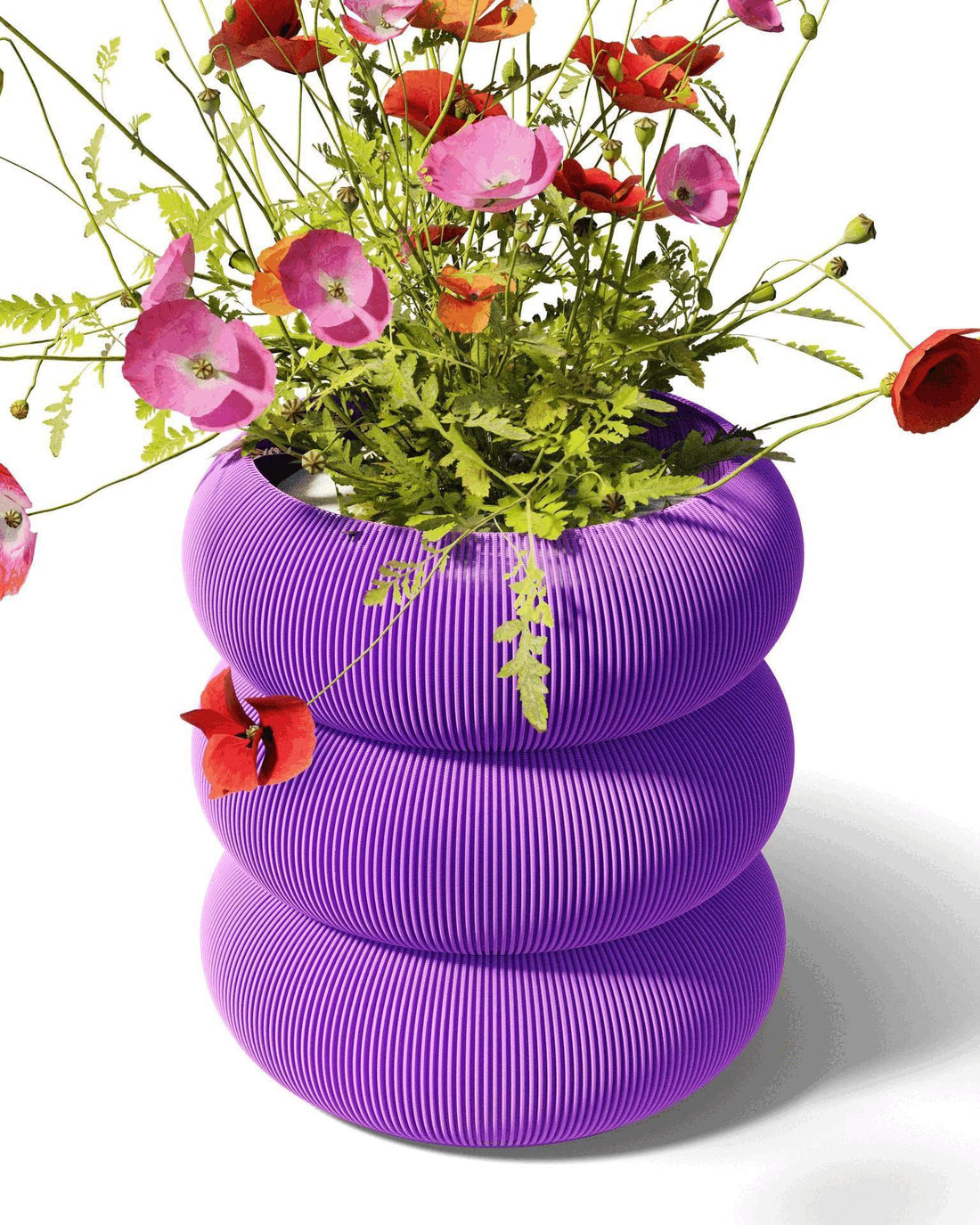 Modern Layered Bowl Vase 3D Printed Sculptural Decor Contemporary Home Accent