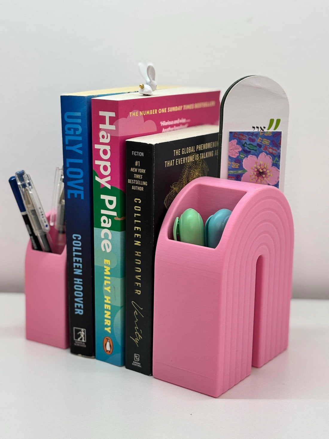 Rainbow Bookend with Hidden Storage – Colorful Shelf Decor