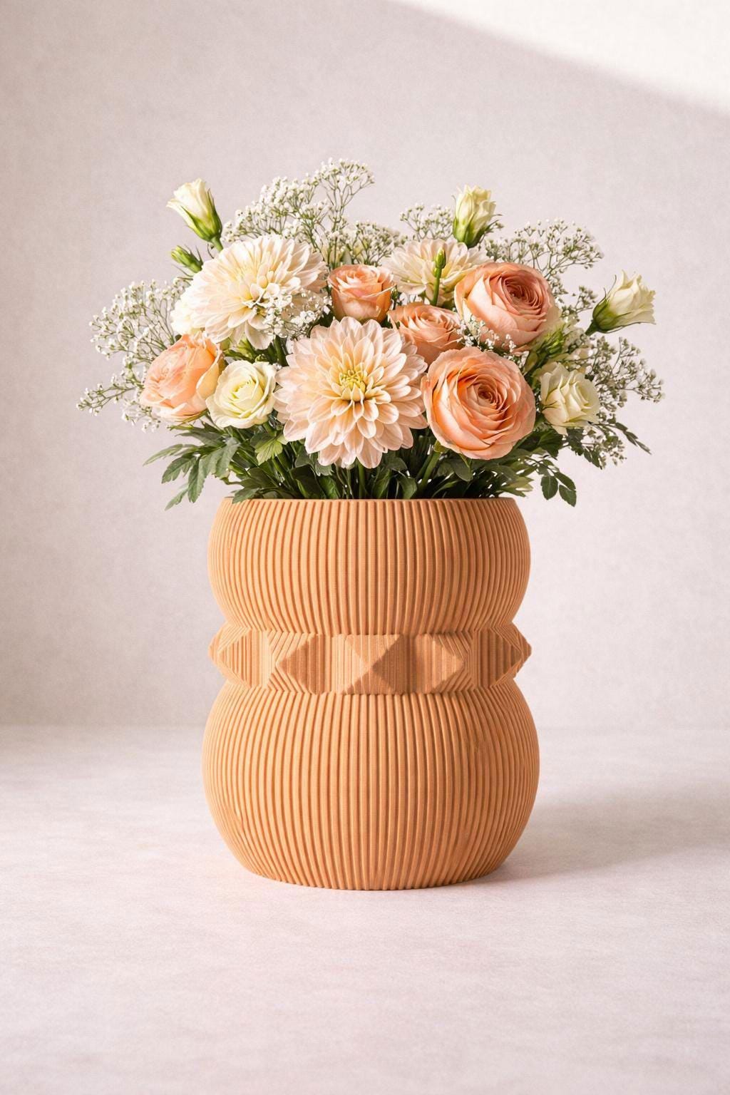 Textured PLA Vase | Modern 3D Printed Home Decor