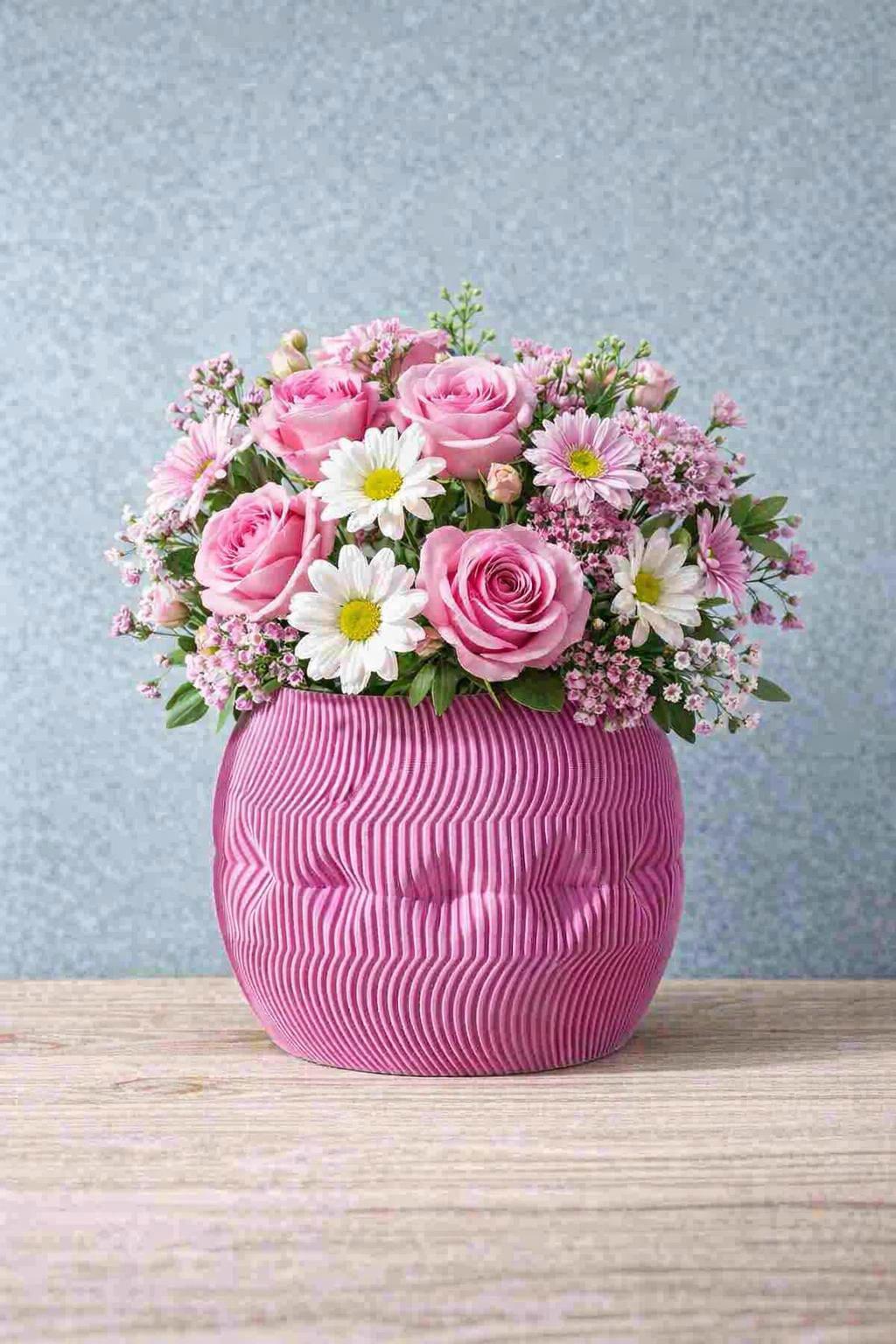 Modern Textured 3D Printed Vase | Sculptural Home Decor | Contemporary Minimalist Statement Vase