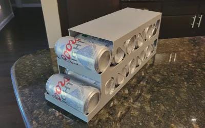 Gravity-Fed Soda Can Dispenser: 11-Can Refrigerator Organizer