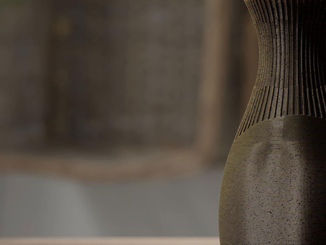 Minimalist Bamboo Vase | Modern Weighted Desk Decor