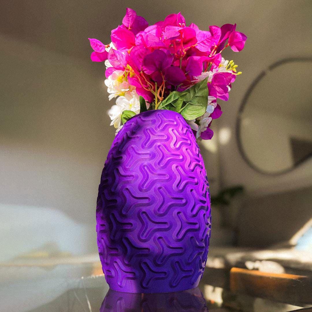 RippleMesh Flower Vase | Modern 3D Printed Vase, Sculptural Home Decor
