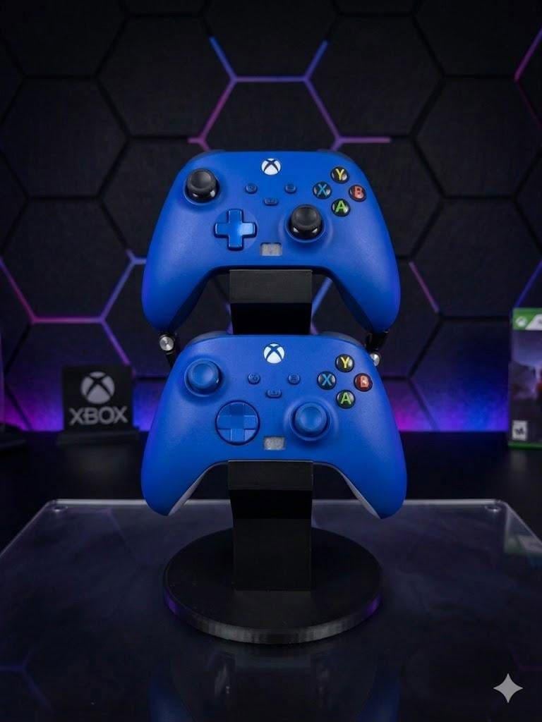 Dual Controller Stand for PS5 Xbox, Gaming Controller Holder, Headset Stand, Desk Setup Organizer, 3D Printed