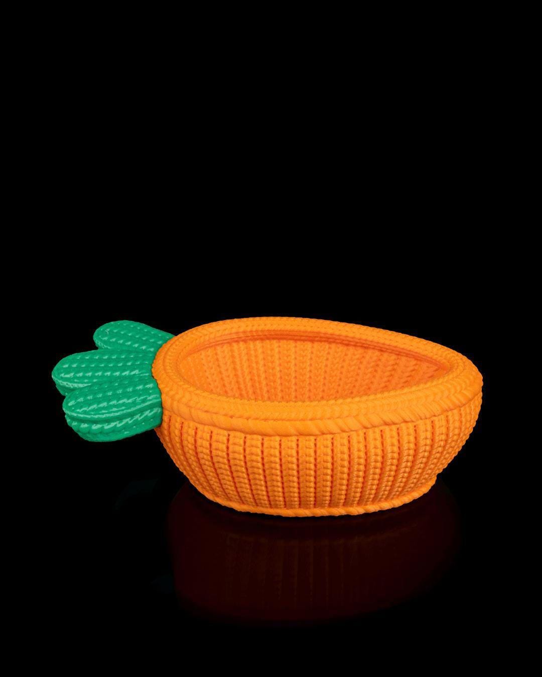 Crochet Carrot Bowl – Easter Candy Holder, Spring Treat Basket, Table Centerpiece