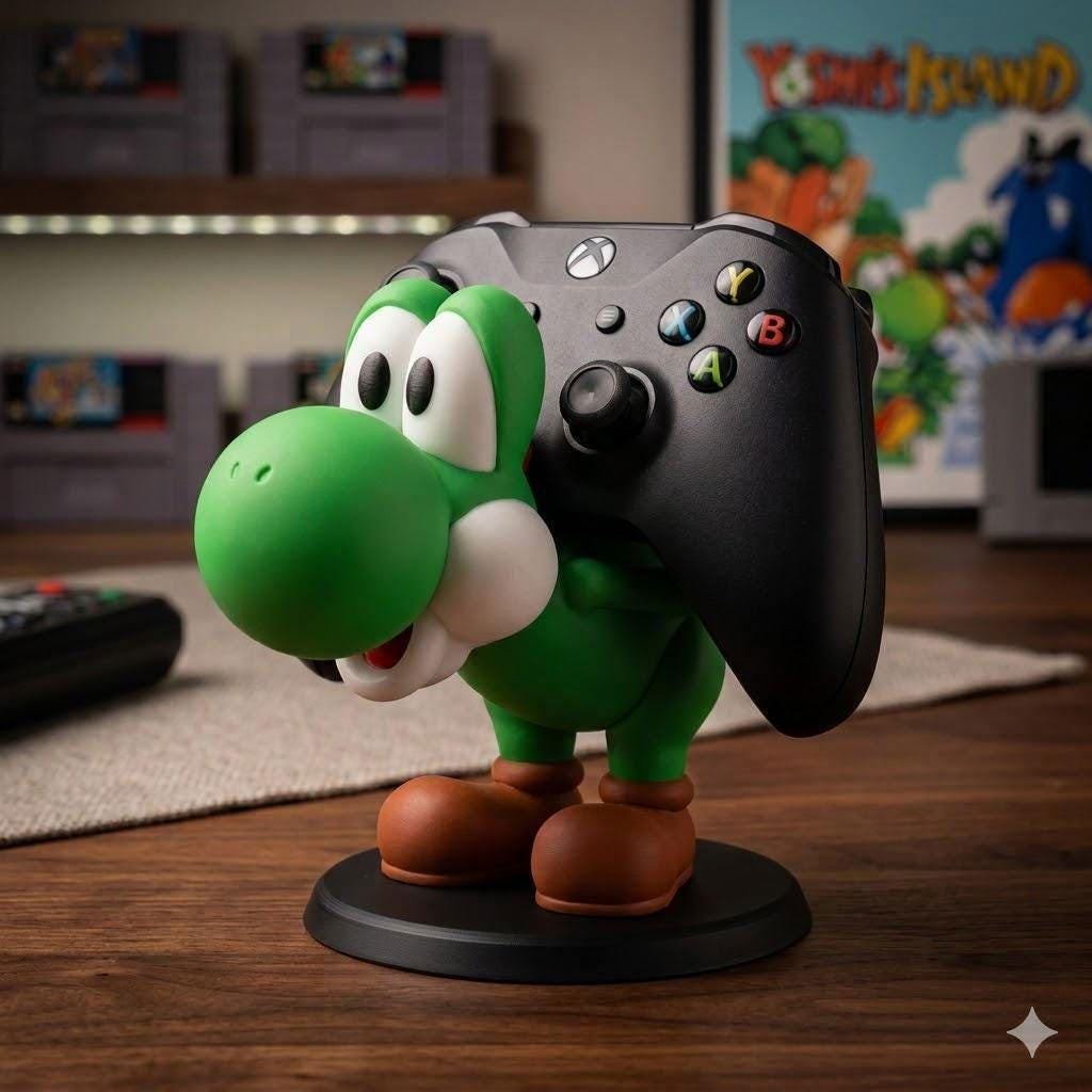 Yoshi Controller Stand, 3D Printed Gaming Holder, Desk Setup Accessory