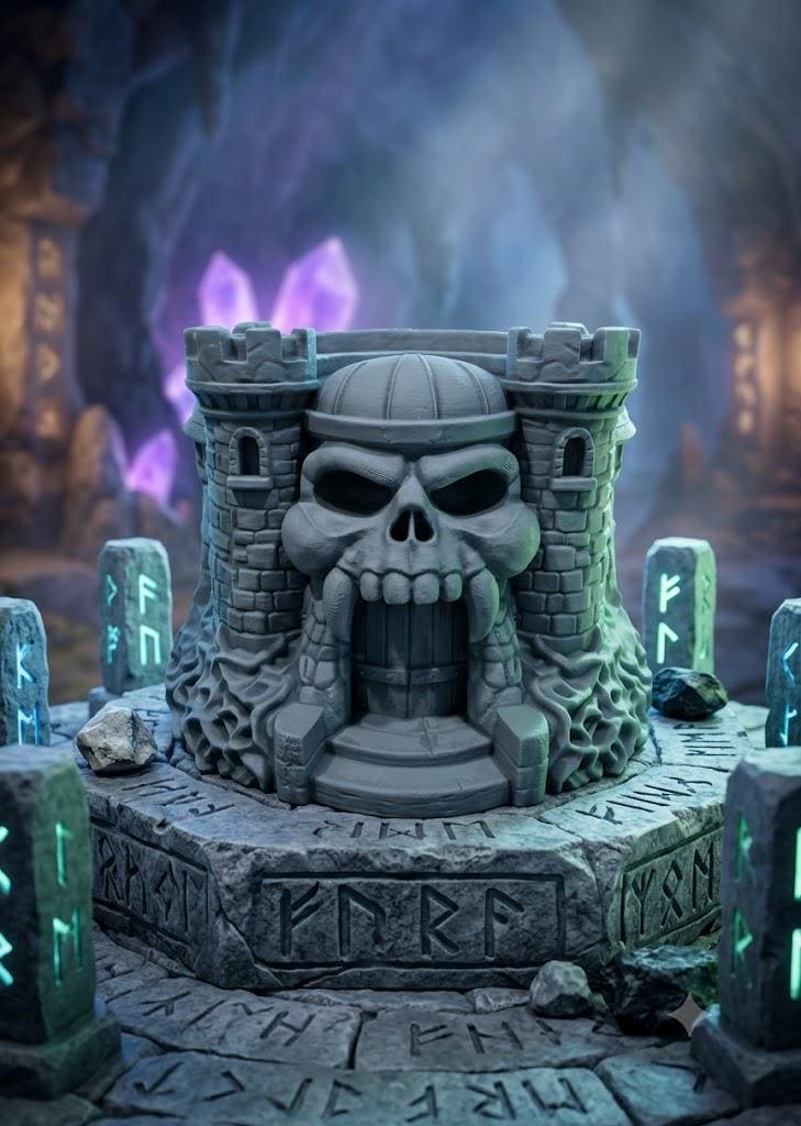 Castle Skull Popcorn Bucket – Fantasy Fortress Snack Bowl, Retro Gamer Container