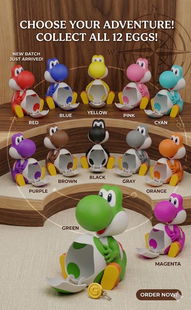 Yoshi Popcorn Bucket Palomera - Super Mario Inspired | Gamer Room Decor | 3D Printed Snack Holder