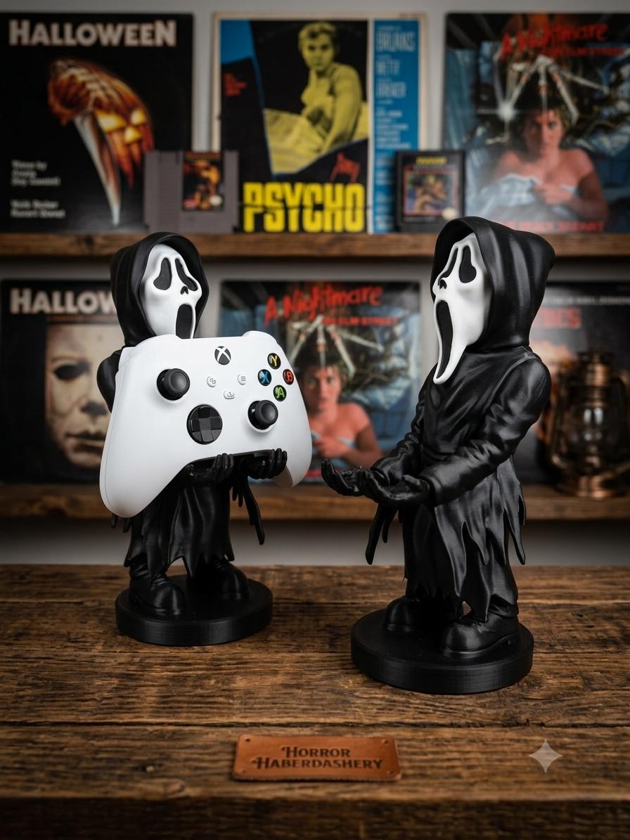Ghostface Controller Holder – Horror Gaming Stand – Scary Movie Inspired Headphone & Game Controller Stand – Gothic Gamer Decor