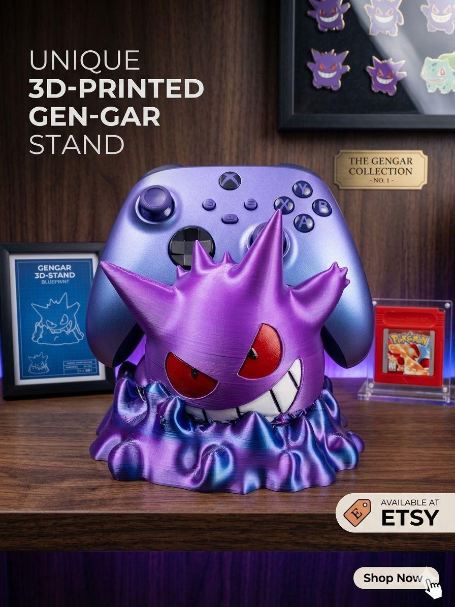 Video Game Controller Stand - Purple monster in Portal / Controller Holder