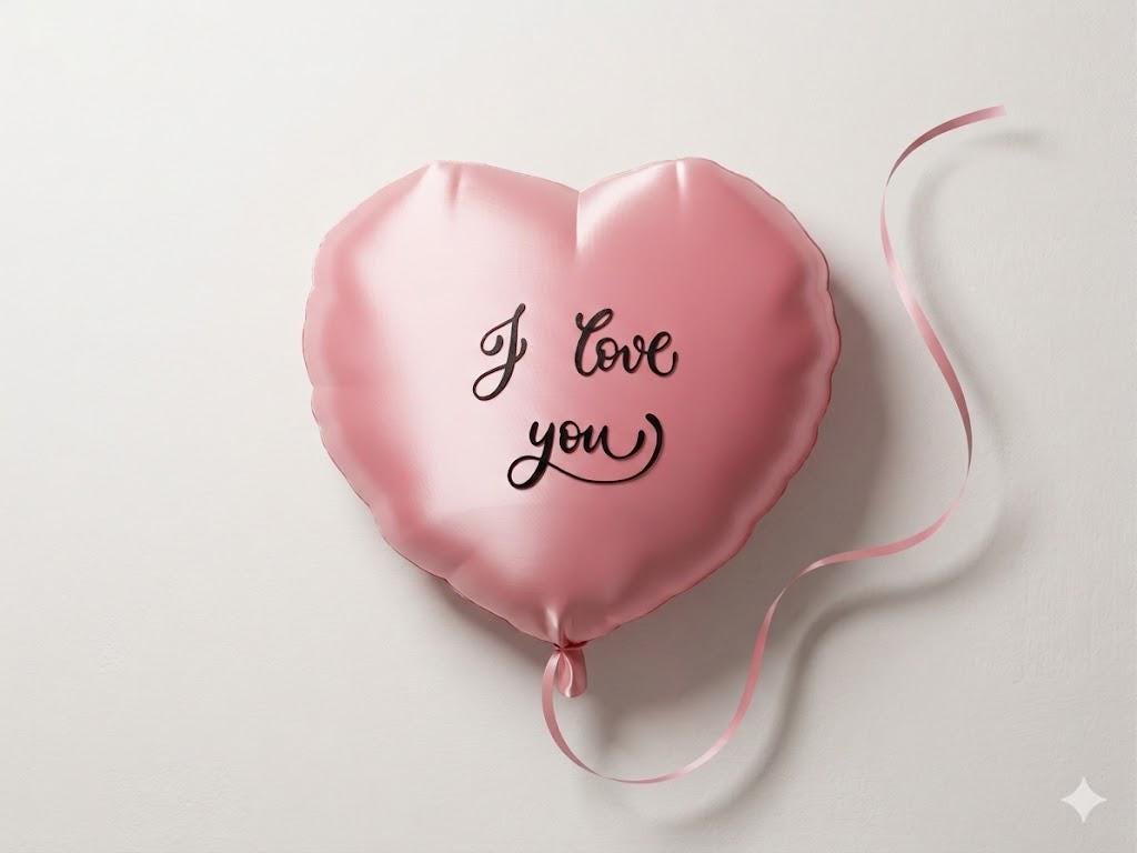 Infinity Pink Heart Balloon 3d Print | "I Love You" Pop Art Decor