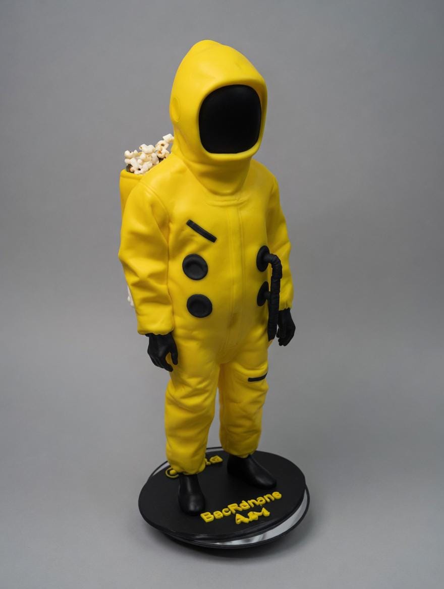 Yellow Suit Popcorn Bucket – Rare Limited Edition Horror Movie Collectible, The Backrooms A24 Figure / Geek Decor